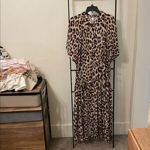 Leopard Print Midi Dress